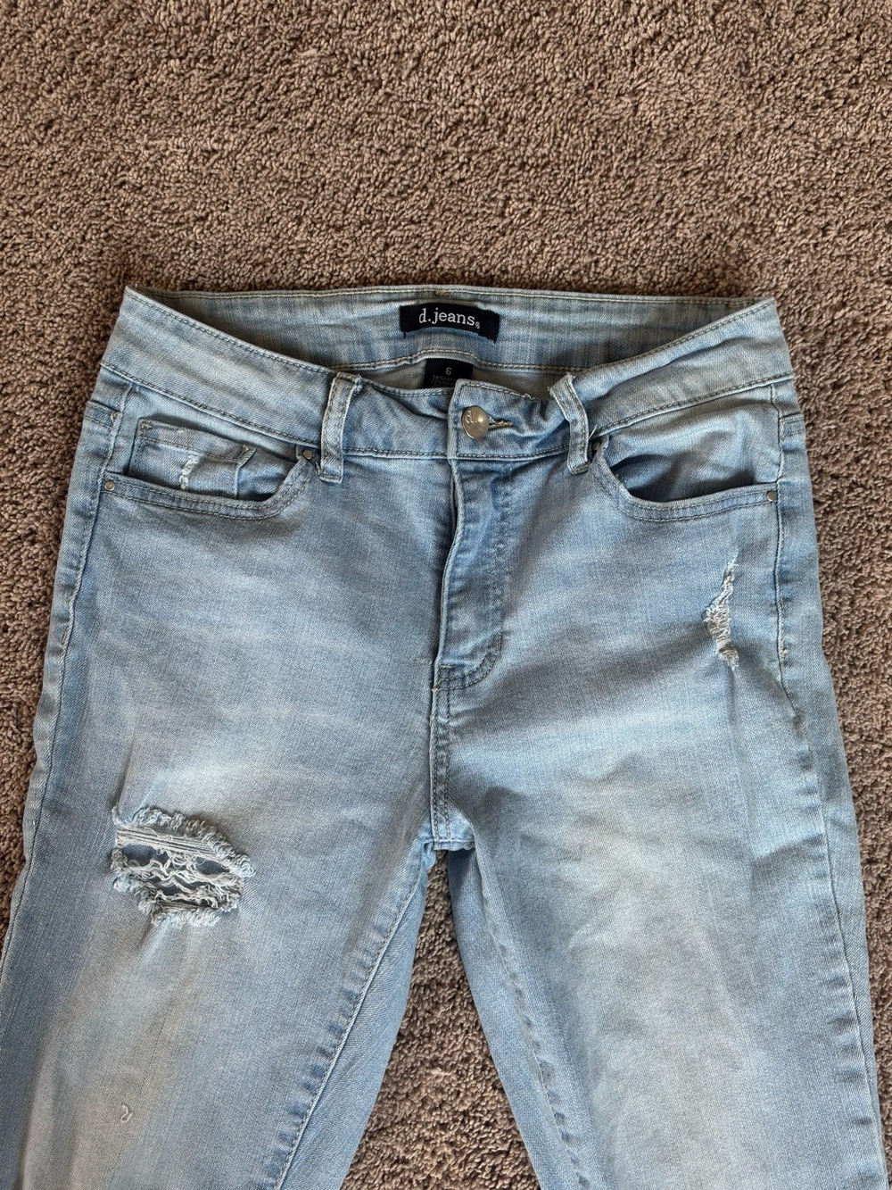 d. jeans Light Blue Distressed Skinny Jeans